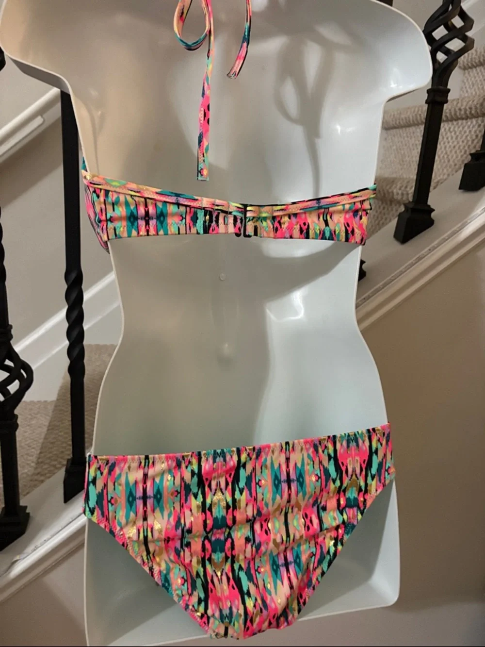 NWT Shade & Shore Neon Abstract Push-Up Bikini set 34DD & XS bottom - Picture 6 of 9